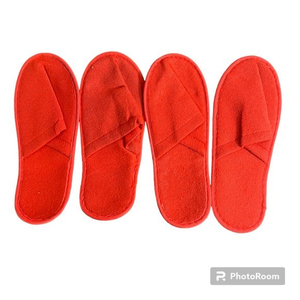 ⭐️4 for 25⭐️ NWOT Terry‎ Cloth Red Slippers (2 Pairs)